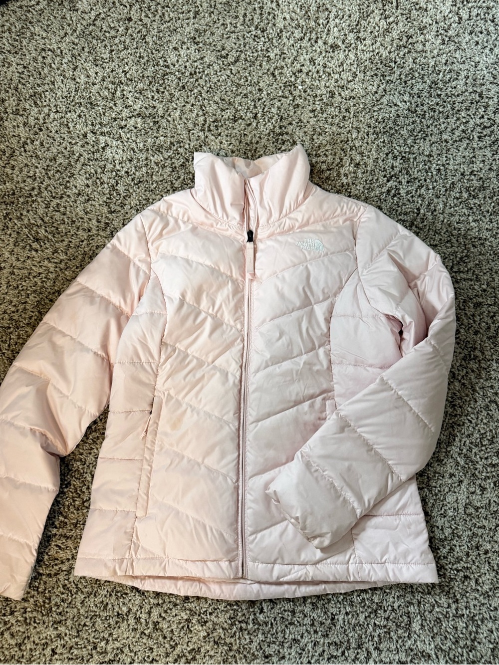 The North Face Women's Pale Pink Quilted Puffer Jacket
